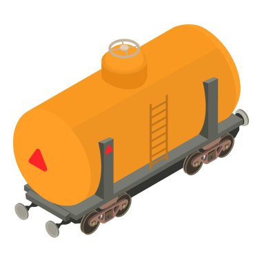 Vagon benzin simgesi, izometrik 3d stili