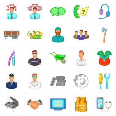 Karlı teklifi Icons set, karikatür tarzı