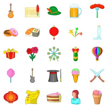 Icons set catering, karikatür tarzı