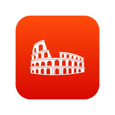 Roma Colosseum simgesi dijital kırmızı