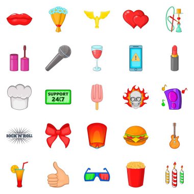 Ücret Icons set, karikatür tarzı