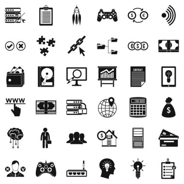 Organizasyon Icons set, basit tarzı