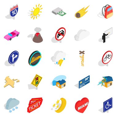 Bırakma Icons set, izometrik stili