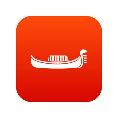 Venedik gondol simgesi dijital kırmızı