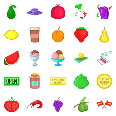 Canlı yüksek Icons set, karikatür tarzı