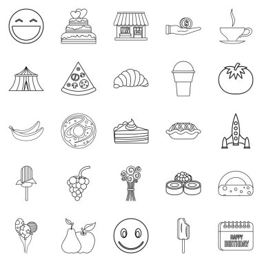 Şekerleme Icons set, anahat stili