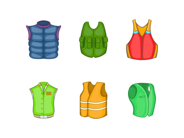 Vest pictogrammenset, cartoon stijl — Stockvector