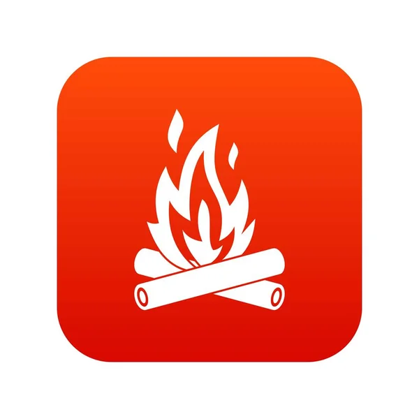 Campfire icon digital red — Stock Vector
