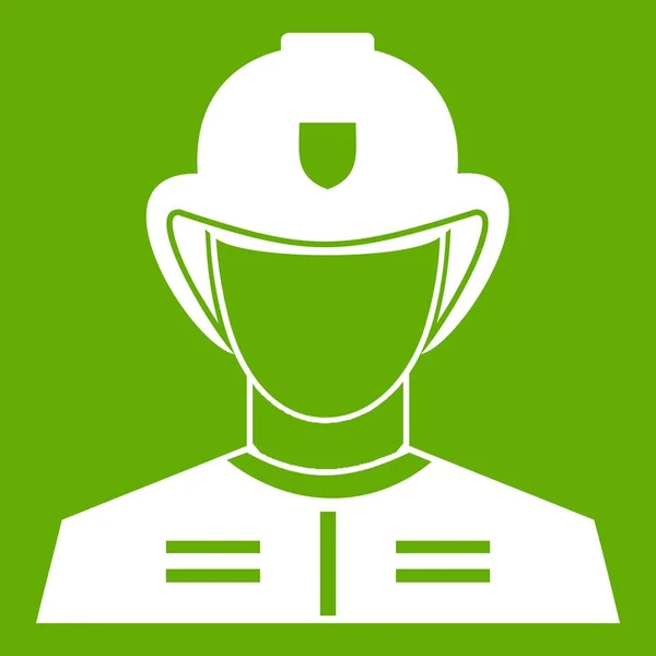 Brandman ikonen grön — Stock vektor