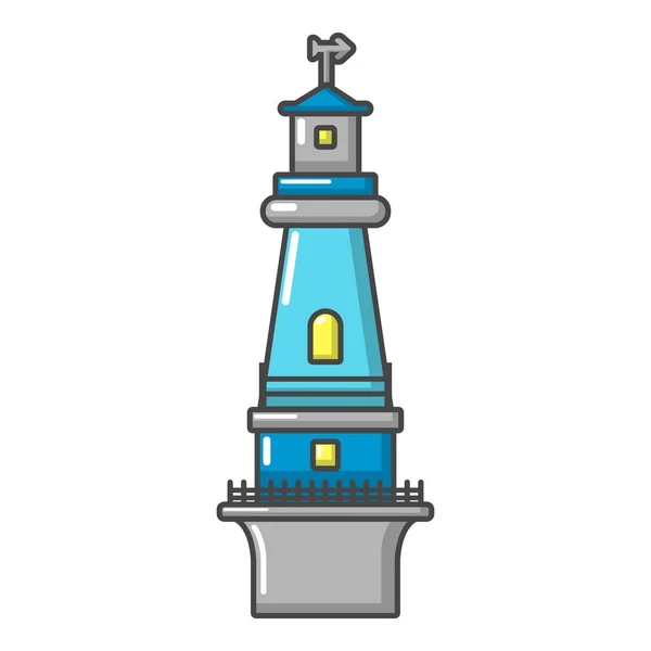 Ícone do farol do mar, estilo dos desenhos animados — Vetor de Stock