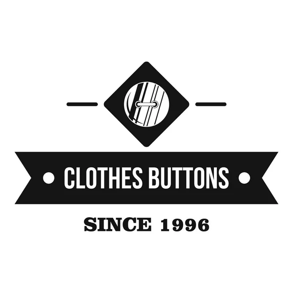 Clothes button element logo, simple black style — Stock Vector
