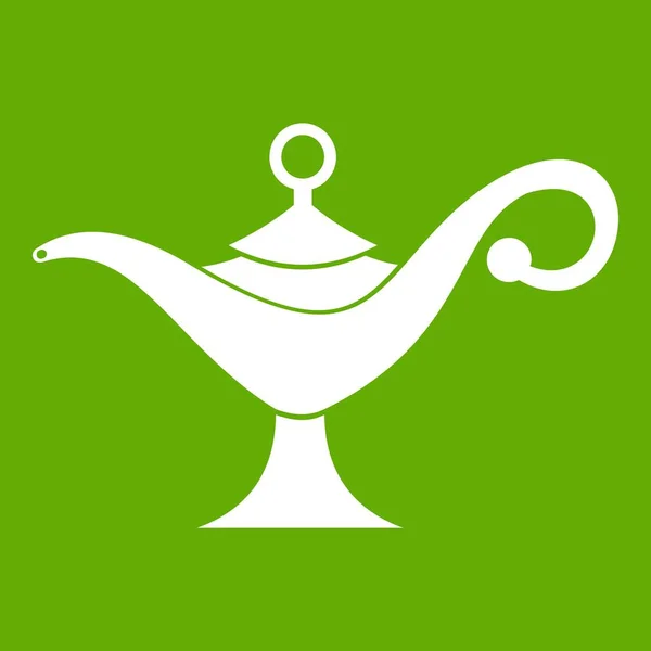 Medio Oriente icona della lampada a olio verde — Vettoriale Stock