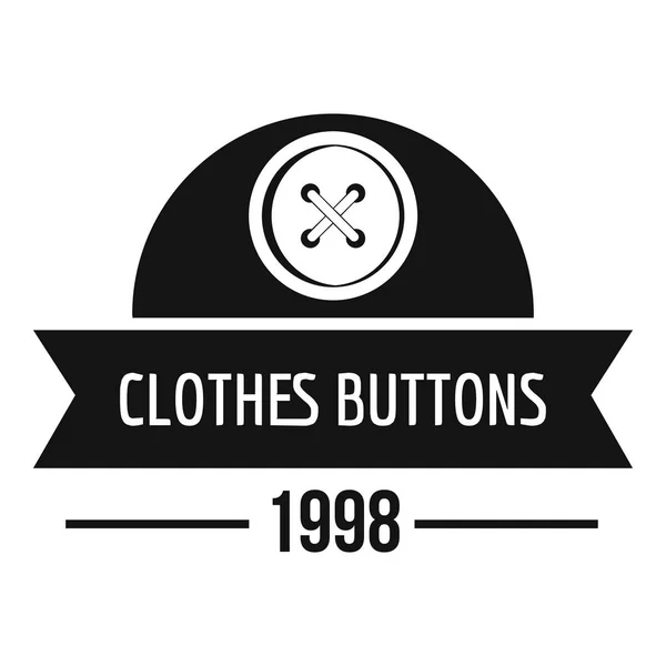 Logotipo de diseño de botón de ropa, estilo negro simple — Archivo Imágenes Vectoriales
