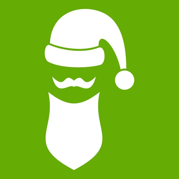 Santa hatt, mustasch och skägg, enkel stil — Stock vektor