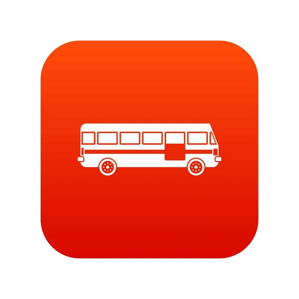 Icône bus numérique rouge — Image vectorielle