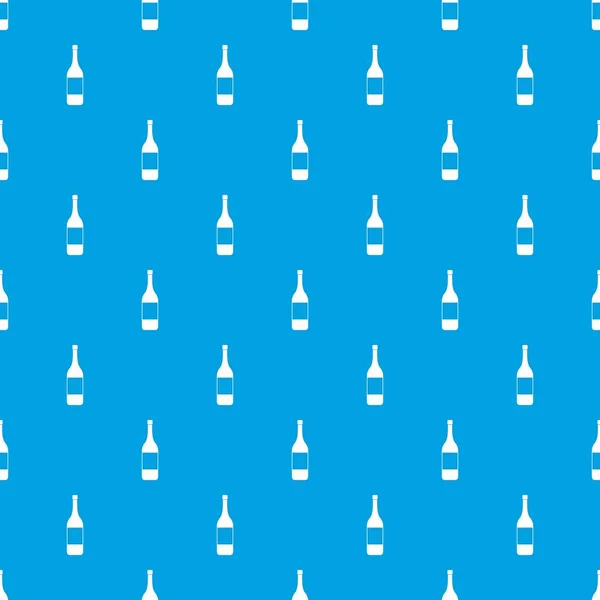 Butelka wina wzór bezszwowe niebieski — Wektor stockowy