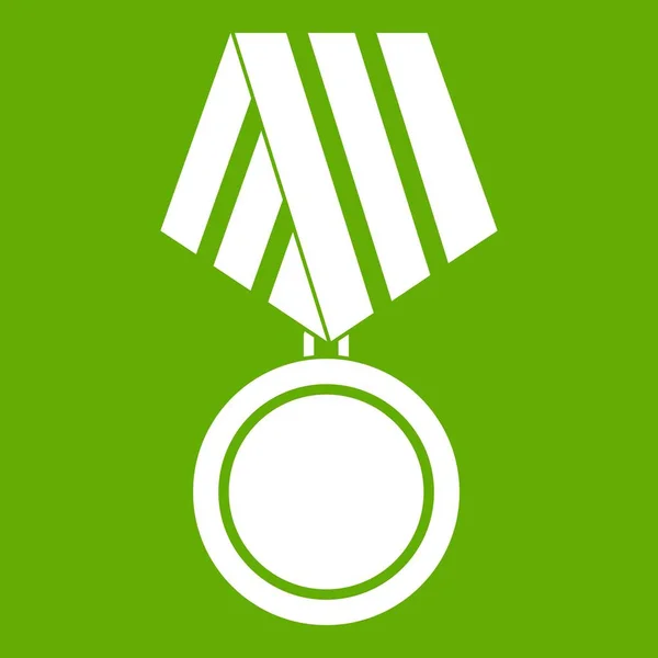 Médaille militaire icône vert — Image vectorielle