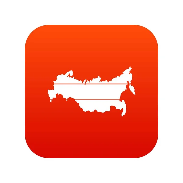 Carte de la Russie icône numérique rouge — Image vectorielle