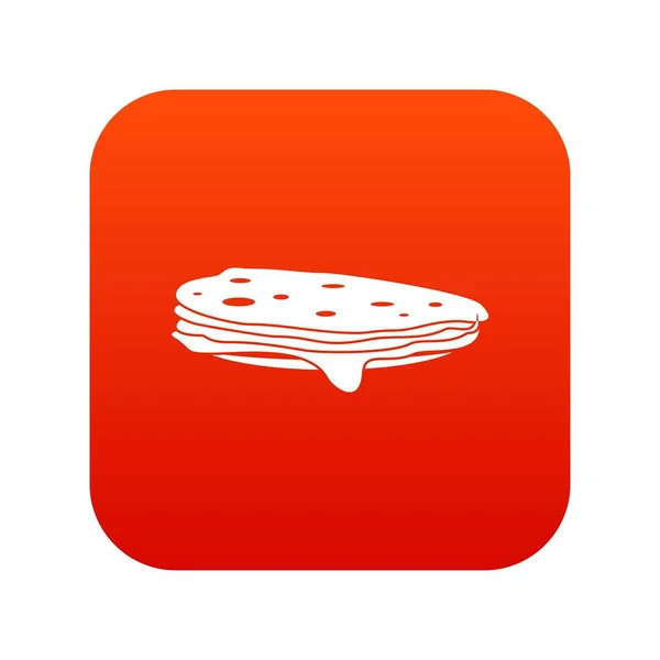 Pilha de panquecas ícone vermelho digital — Vetor de Stock