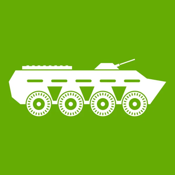 陸軍戦闘戦車アイコン緑 — ストックベクタ