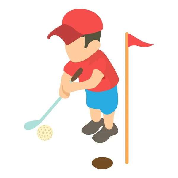 高尔夫球手图标, 等距3d 样式 — 图库矢量图片