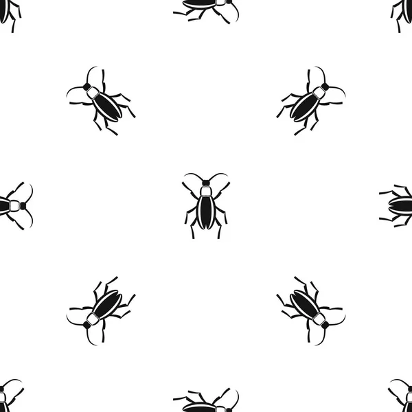 Beetle bug mönster sömlös svart — Stock vektor