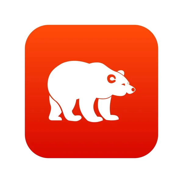 Oso icono digital rojo — Archivo Imágenes Vectoriales