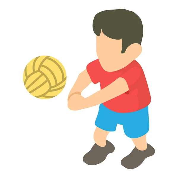 Ikone des Volleyballers, isometrischer 3D-Stil — Stockvektor