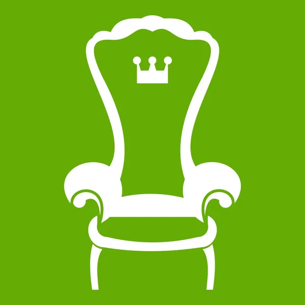 王の玉座椅子アイコン緑 — ストックベクタ