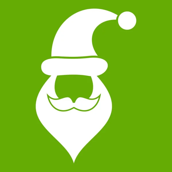 Weihnachtsmütze, Schnurrbart und Bart, schlichter Stil — Stockvektor