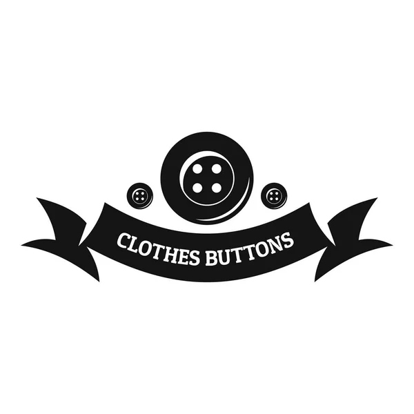 Clothes button fabric logo, simple black style — Stock Vector