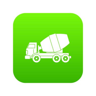 Kamyon Beton karıştırıcı simgesini dijital yeşil
