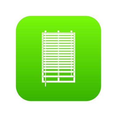 Ahşap jaluzi simgesi dijital yeşil penceresiyle