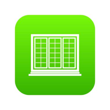 Ahşap trikuspit pencere simge dijital yeşil