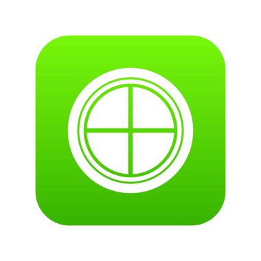 Beyaz pencere simge dijital yeşil yuvarlak