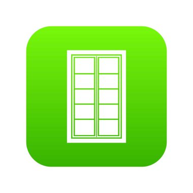 Ahşap kafesli pencere simge dijital yeşil