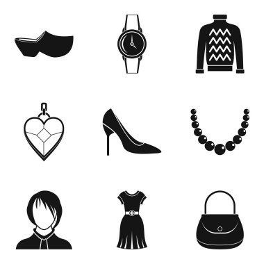 Şekilde Icons set, basit tarzı