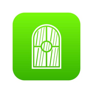 Kemerli pencere simge dijital yeşil