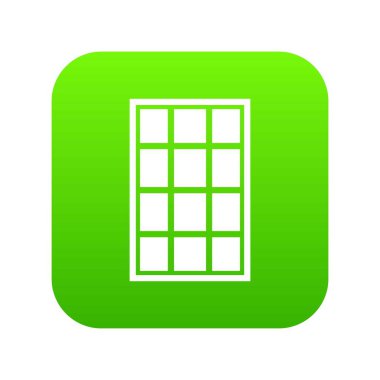 Beyaz kemerli pencere simge dijital yeşil