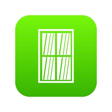 Beyaz Kafesli dikdörtgen pencere simge dijital yeşil