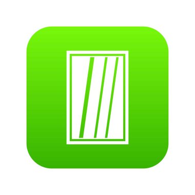 Beyaz dikdörtgen pencere simge dijital yeşil