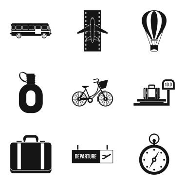 Gezi Tur Icons set, basit tarzı