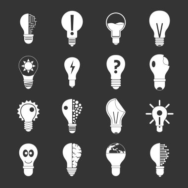 Gri vektör lamba logo Icons set