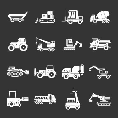 Araçlar simgeler binada gri vektör