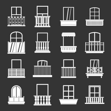 Gri vektör pencere formları Icons set