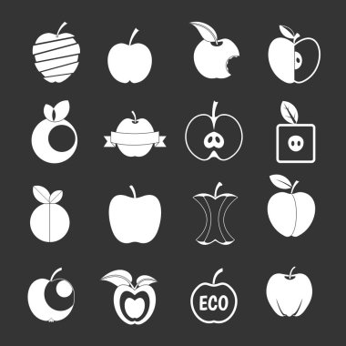 Gri vektör Apple Icons set