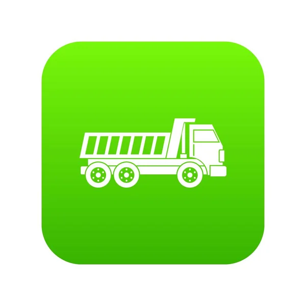 ダンプ トラック アイコン デジタル グリーン — ストックベクタ