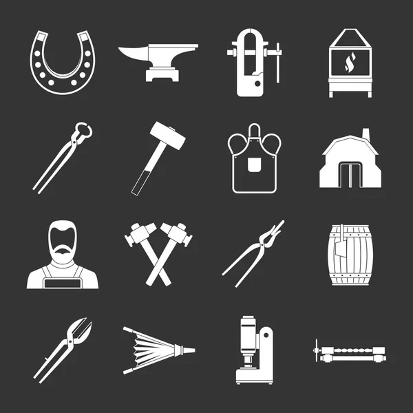 Blacksmith icons set grey vector — Stock Vector