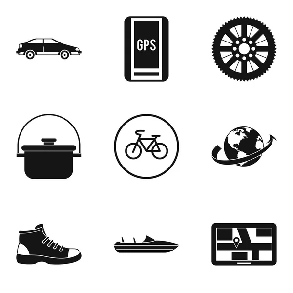 Transition icons set, simple style — Stock Vector