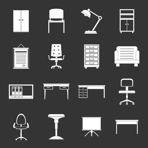 Иконки офисной мебели — стоковый вектор